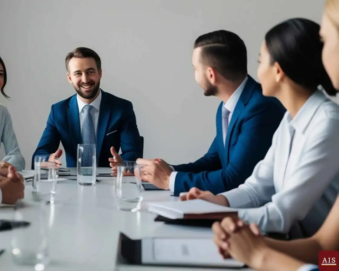Advisers meeting with clients around a conference table