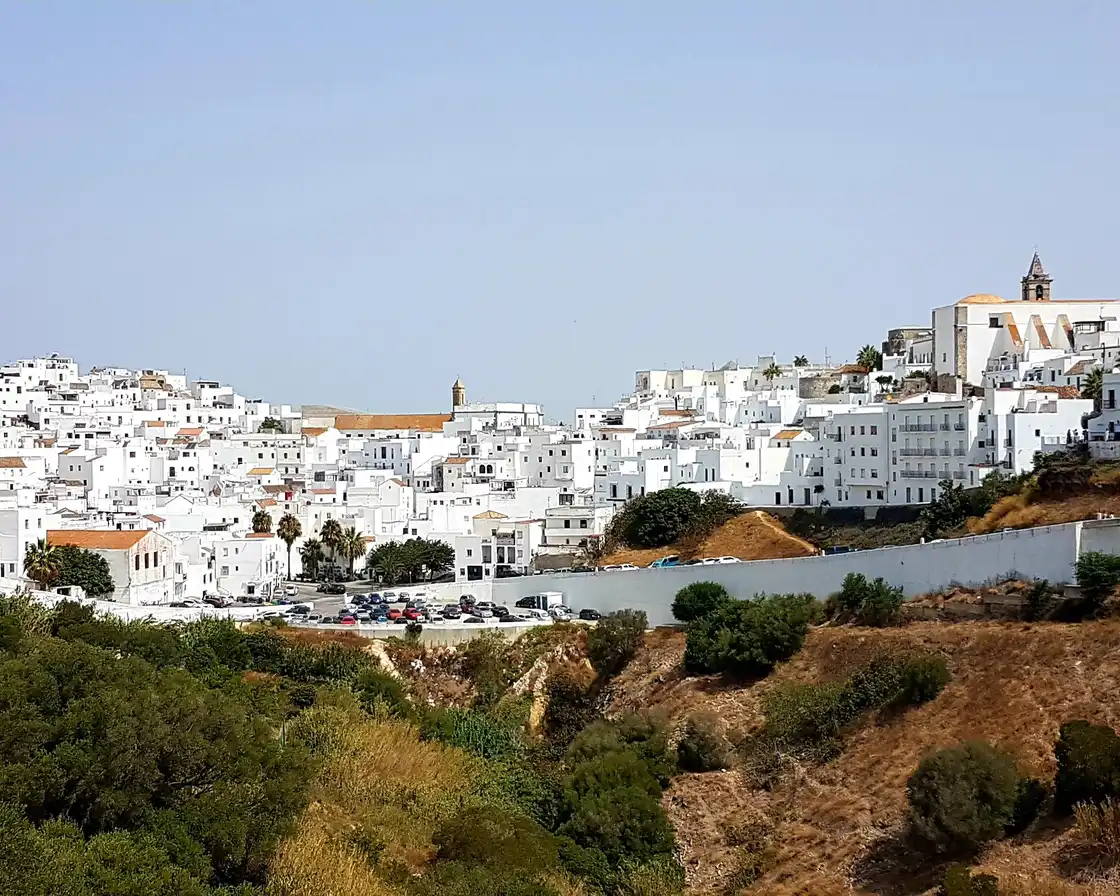 Whitewashed Andalusian village houses on a hillside