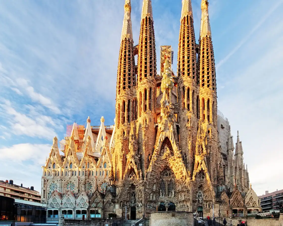 Sagrada Família basilica rising above Barcelona